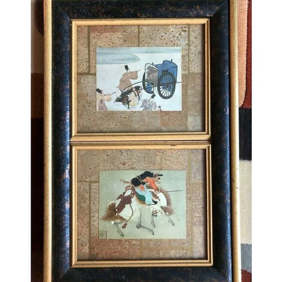 Two Japanese Reproduction Prints Of Centr Old Scroll From 18th Century 20/1488